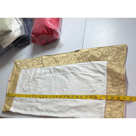 Frette Royal White Gold Filigree 25x25 Italy PillowCover PillowCase Bedding - Picture 5 of 9